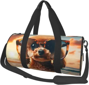Sports Duffel Bag Sunglasses-Toy-Poodle Foldable Travel Tote Bag Weekender Sleepover Carry On Bag