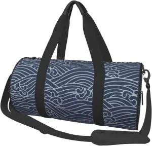 Sports Duffel Bag Tsunami-Big-Waves-Japen-Culture Foldable Travel Tote Bag Weekender Sleepover Carry On Bag