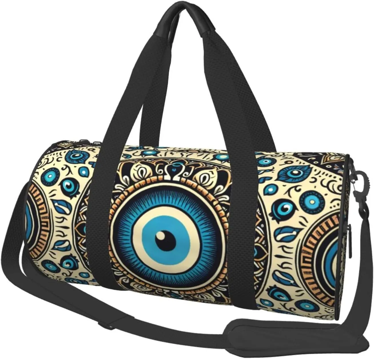 Sports Duffel Bag Turkish-Amulet-Evil-Eye Foldable Travel Tote Bag Weekender Sleepover Carry On Bag
