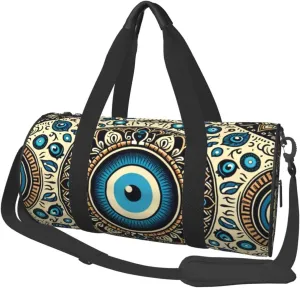 Sports Duffel Bag Turkish-Amulet-Evil-Eye Foldable Travel Tote Bag Weekender Sleepover Carry On Bag