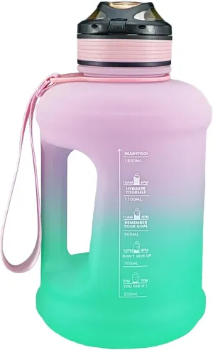 Sports Water Bottle, 63 Oz/1800mL, Leak Proof BPA Free Travel Outdoor For Men Women (Gradient_Pink)