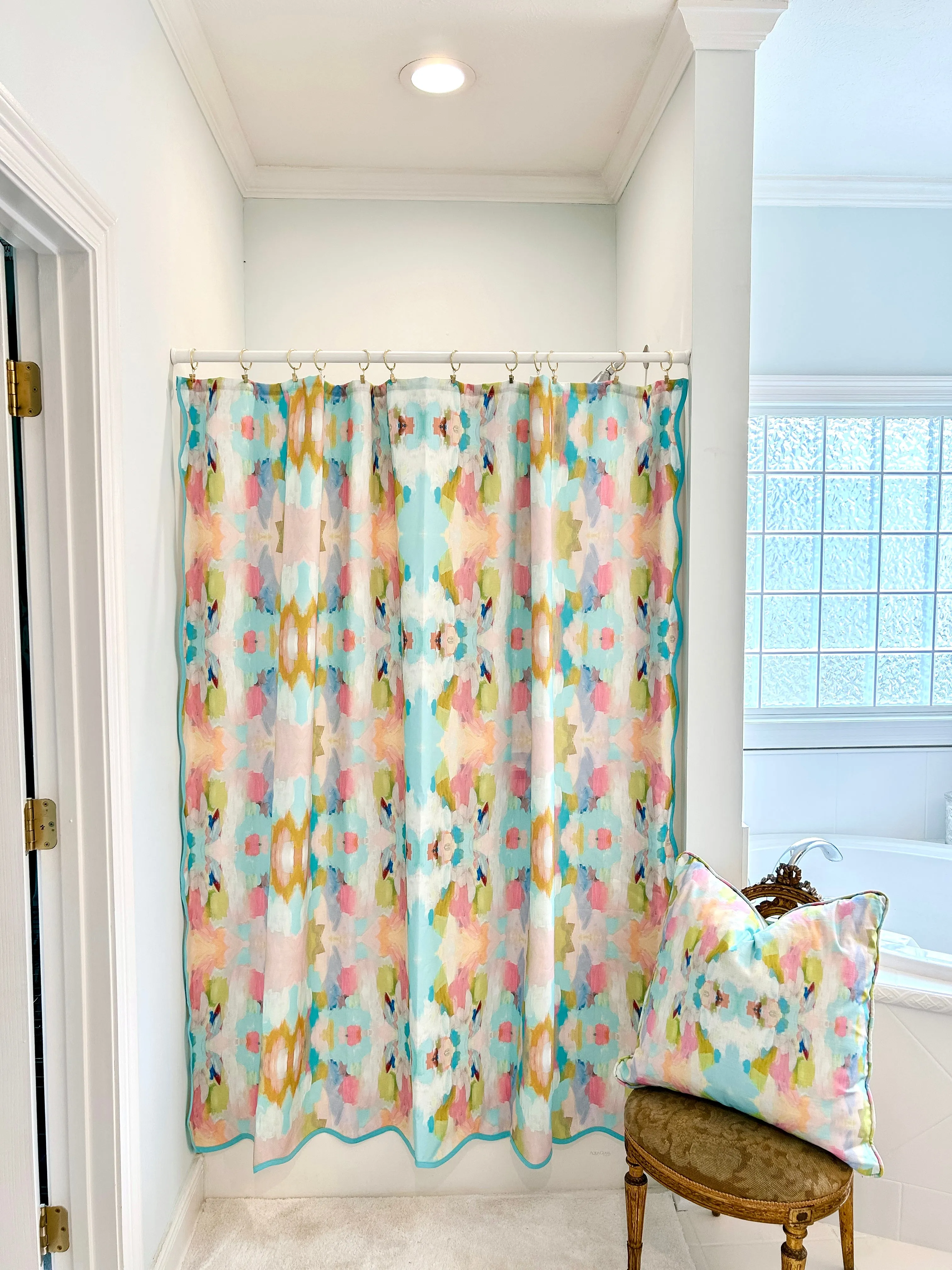 “Spring Fever” Scalloped Shower Curtain