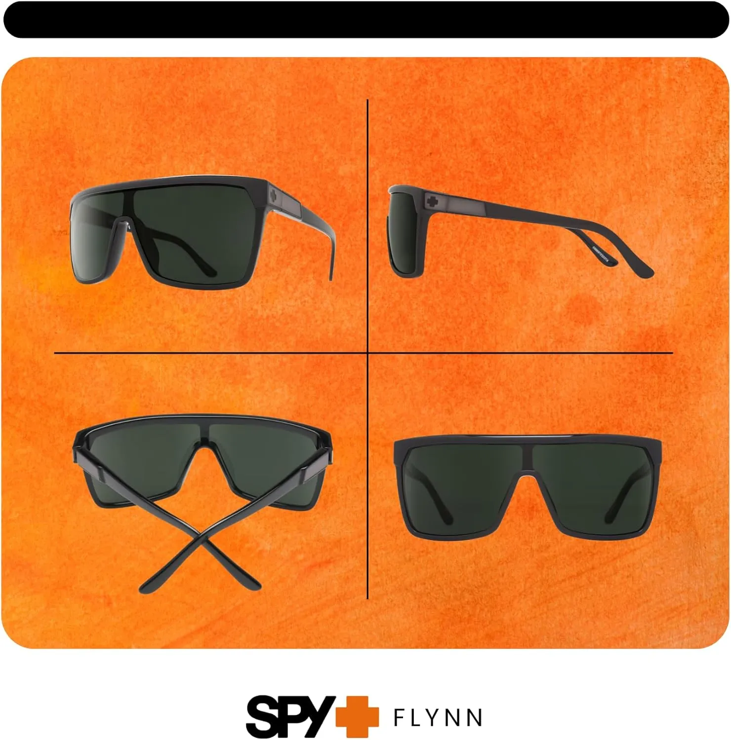 SPY FLYNN Square Sunglasses for Men   BUNDLE with Designer iWear Eyewear Kit