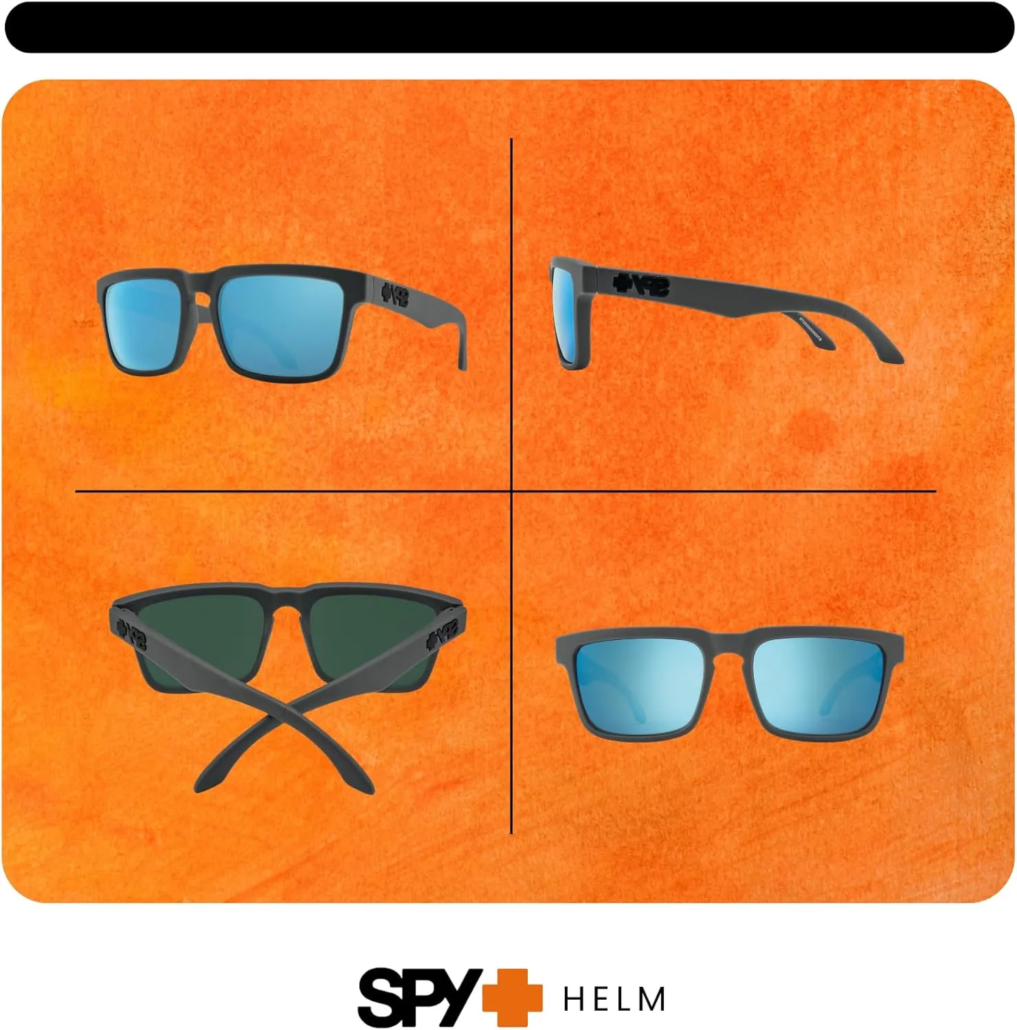 SPY Helm Square Sunglasses for Men for Women   BUNDLE With Designer iWear Eyewear Kit
