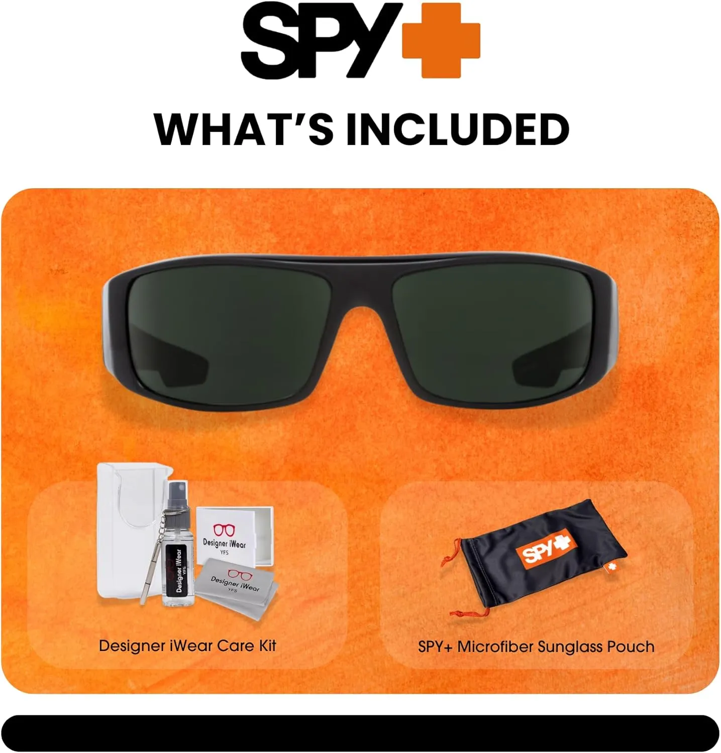 SPY Logan Rectangular Sunglasses for Men   BUNDLE with Designer iWear Eyewear Kit