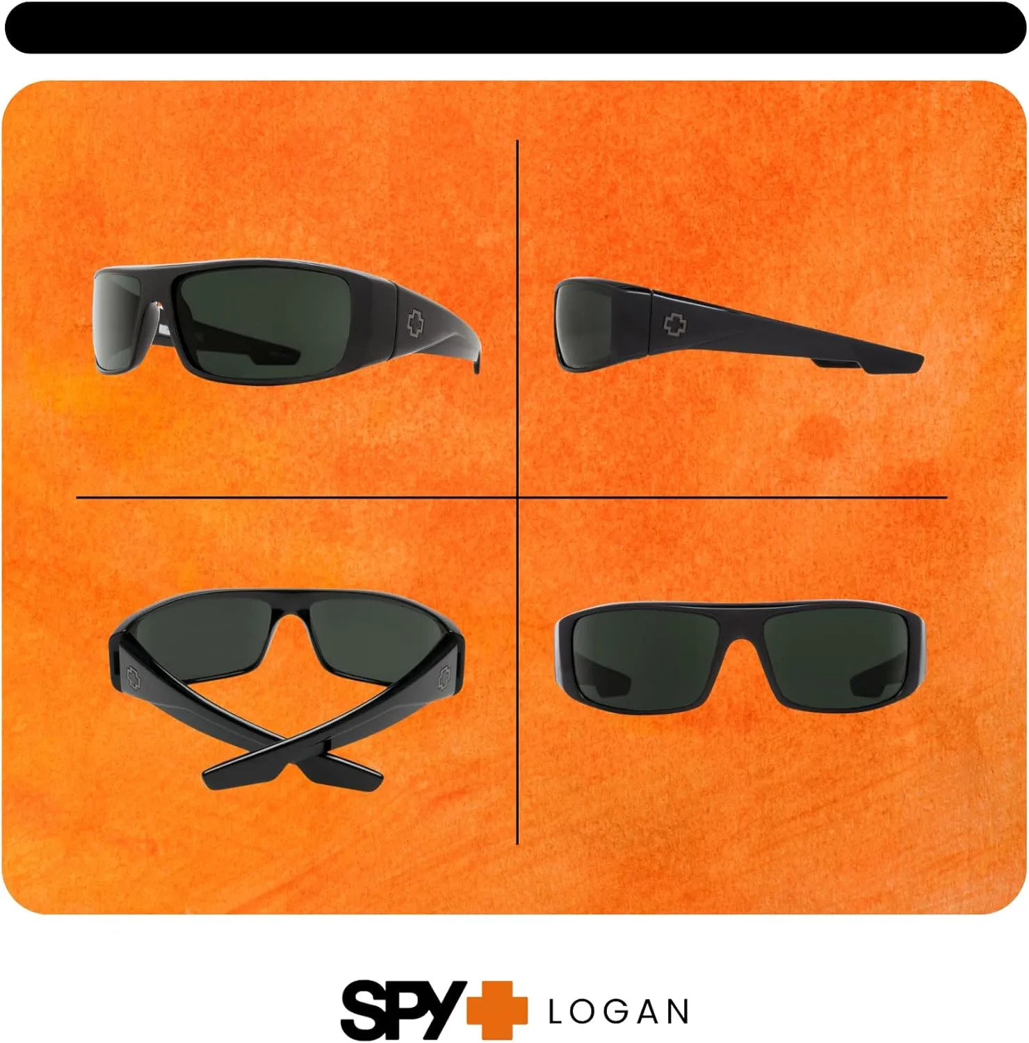 SPY Logan Rectangular Sunglasses for Men   BUNDLE with Designer iWear Eyewear Kit