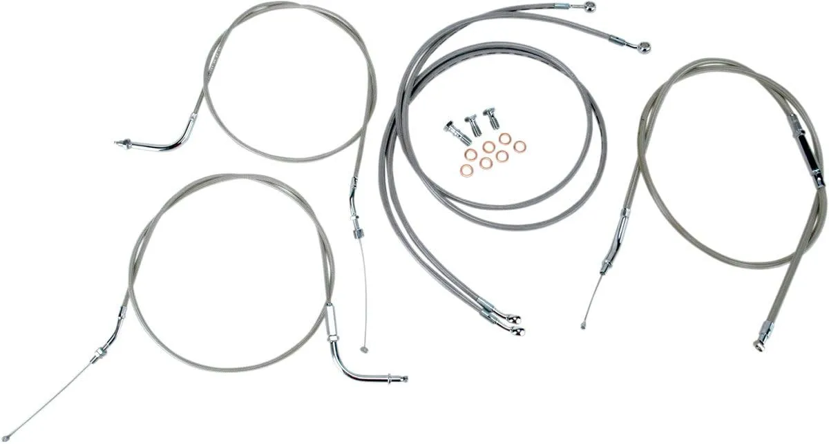 Stainless Handlebar Cable and Line Kit for 12&Prime,-14&Prime, Bars BA-8021KT-12