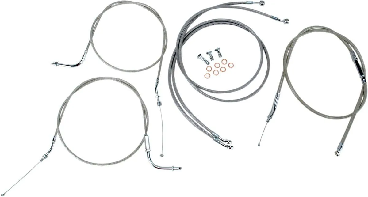 Stainless Handlebar Cable and Line Kit for 12&Prime,-14&Prime, Bars BA-8022KT-12