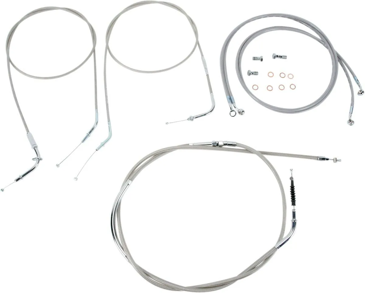 Stainless Handlebar Cable and Line Kit for 18"-20" Bars BA-8076KT-18