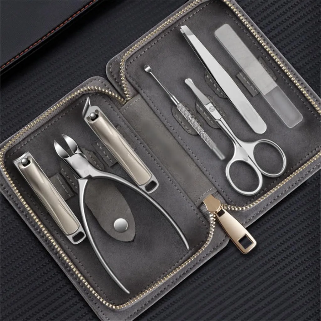 Stainless Steel 7 Piece Nail Clipper Set Scissors Pliers Manicure Nail Tools for Home Use