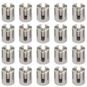 Stainless Steel Cable Railing Cross Cable Clamps for 1/8" Wire Rope Clips Fitting for Wall Trellis System 20pcs