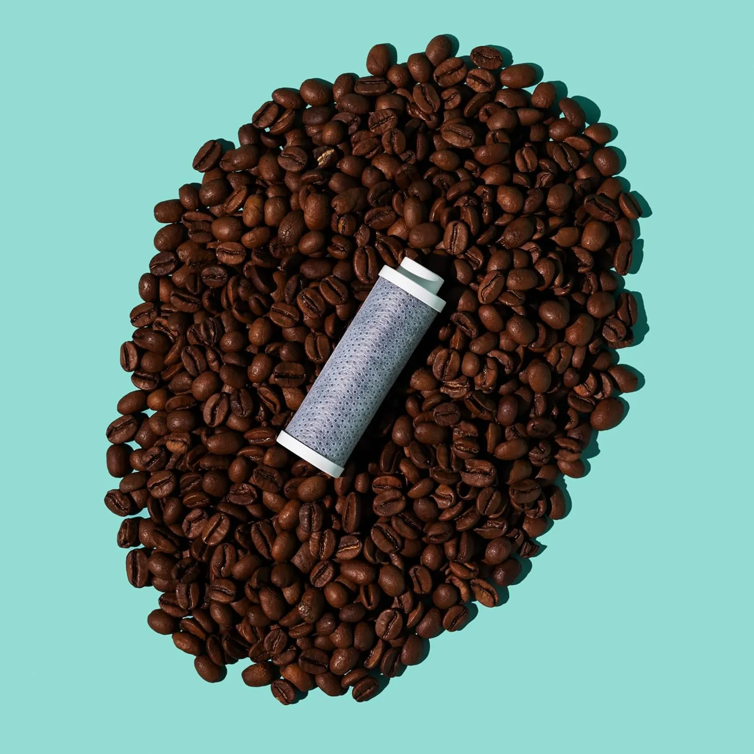 Stainless Steel Filtering Water Bottle with Straw | Reusable, Ceramic Coating, Double Insulation, BPA Free | Filter Lasts 3 months or 50 gal | Sustainable Using Coffee Grounds (Cream White, 34oz)