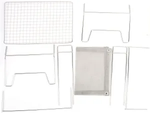 STAINLESS STEEL PORTABLE FOLDING GRILL WITH BAKING NET FOR CAMPING PICNIC BBQ