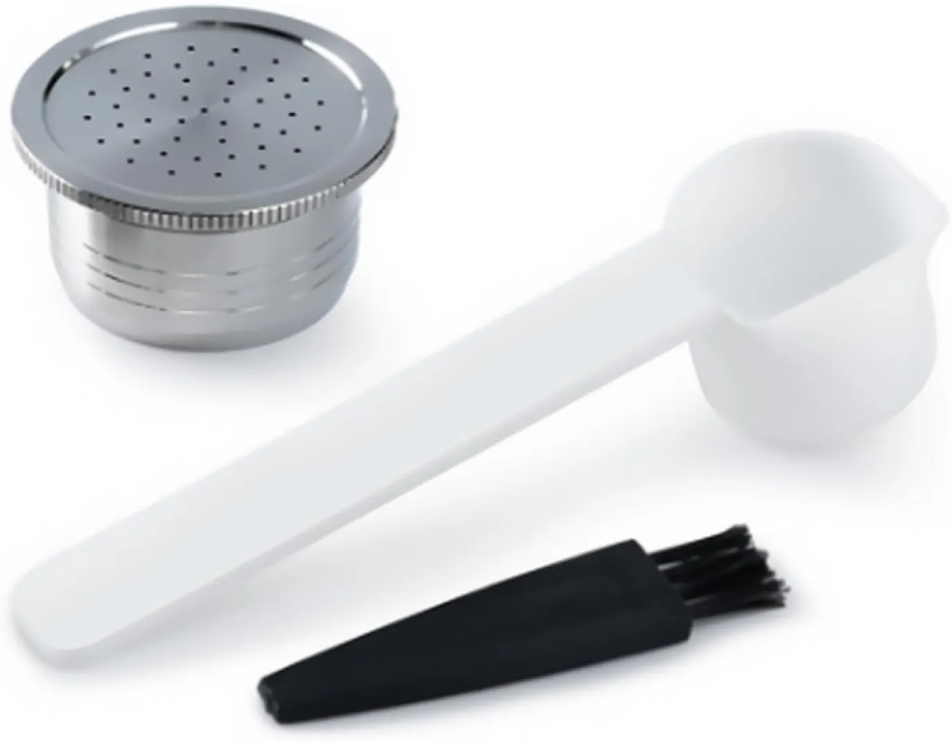 Stainless Steel Reusable Coffee Capsule Filter kit with Plastic Spoon & Brush Coffee Accessory Compatible for Segafredo