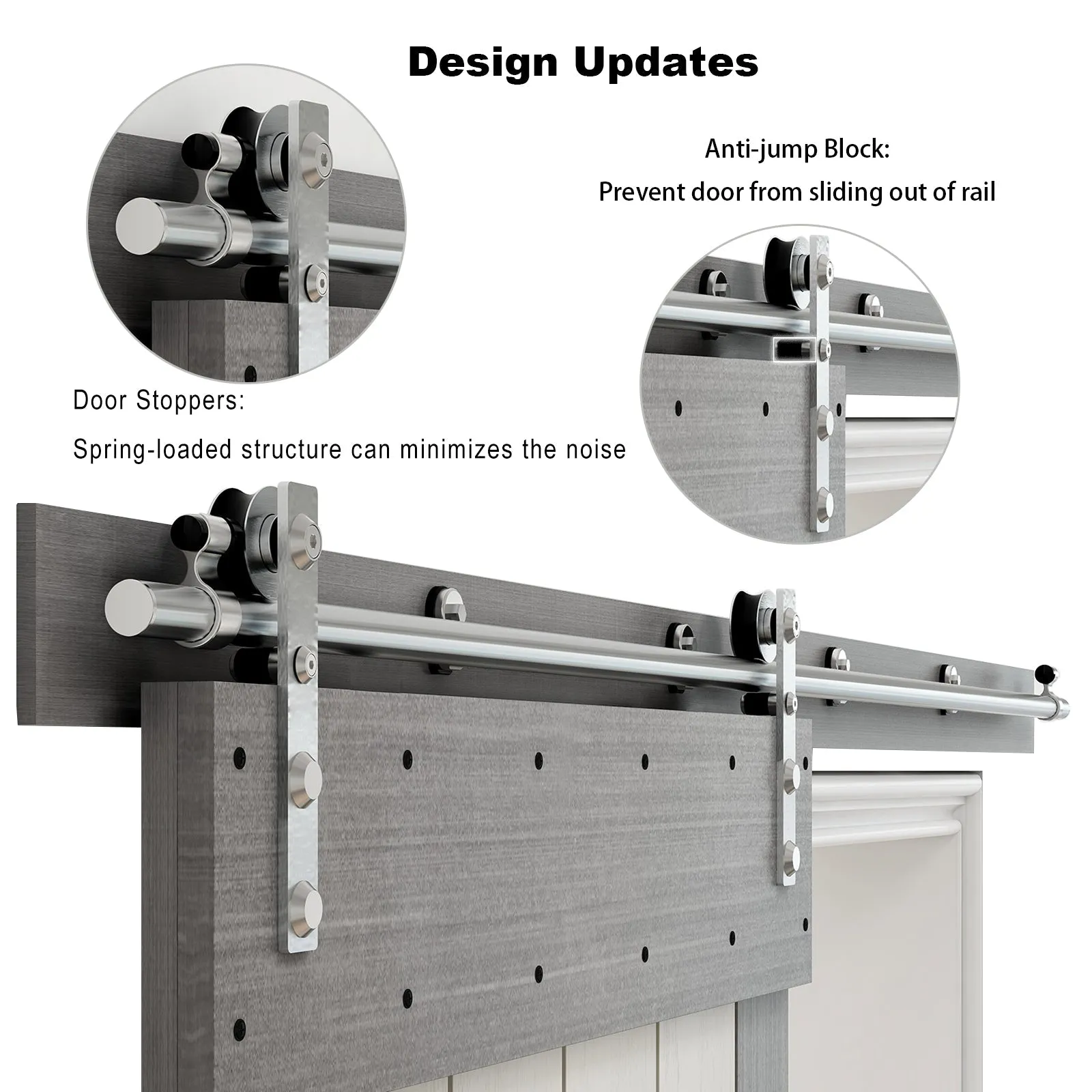 Stainless Steel Sliding Barn Door Hardware Kit CCJH New-Shaped