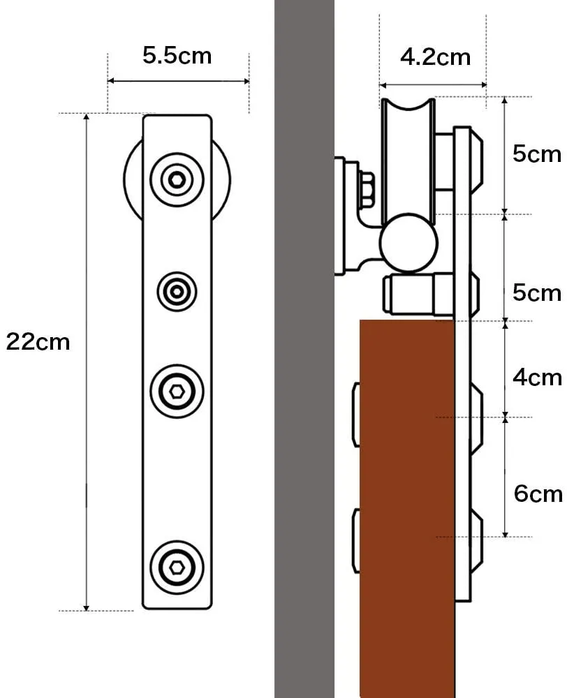 Stainless Steel Sliding Barn Door Hardware Kit CCJH New-Shaped