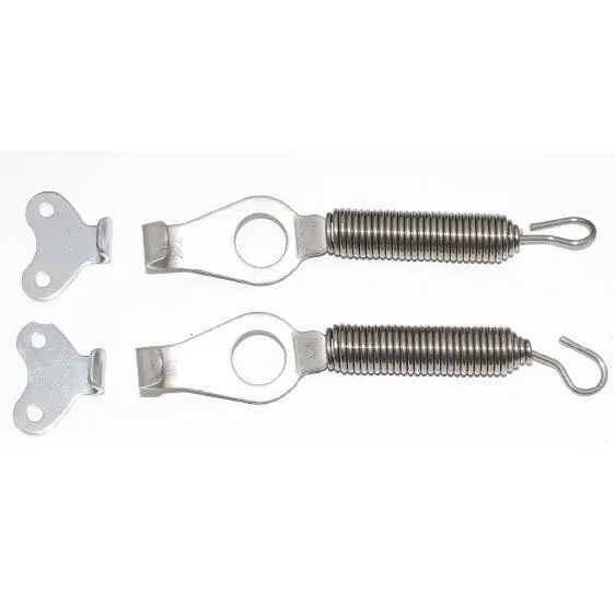 Stainless Steel Spring Bonnet Hook Kit 128mm Pair