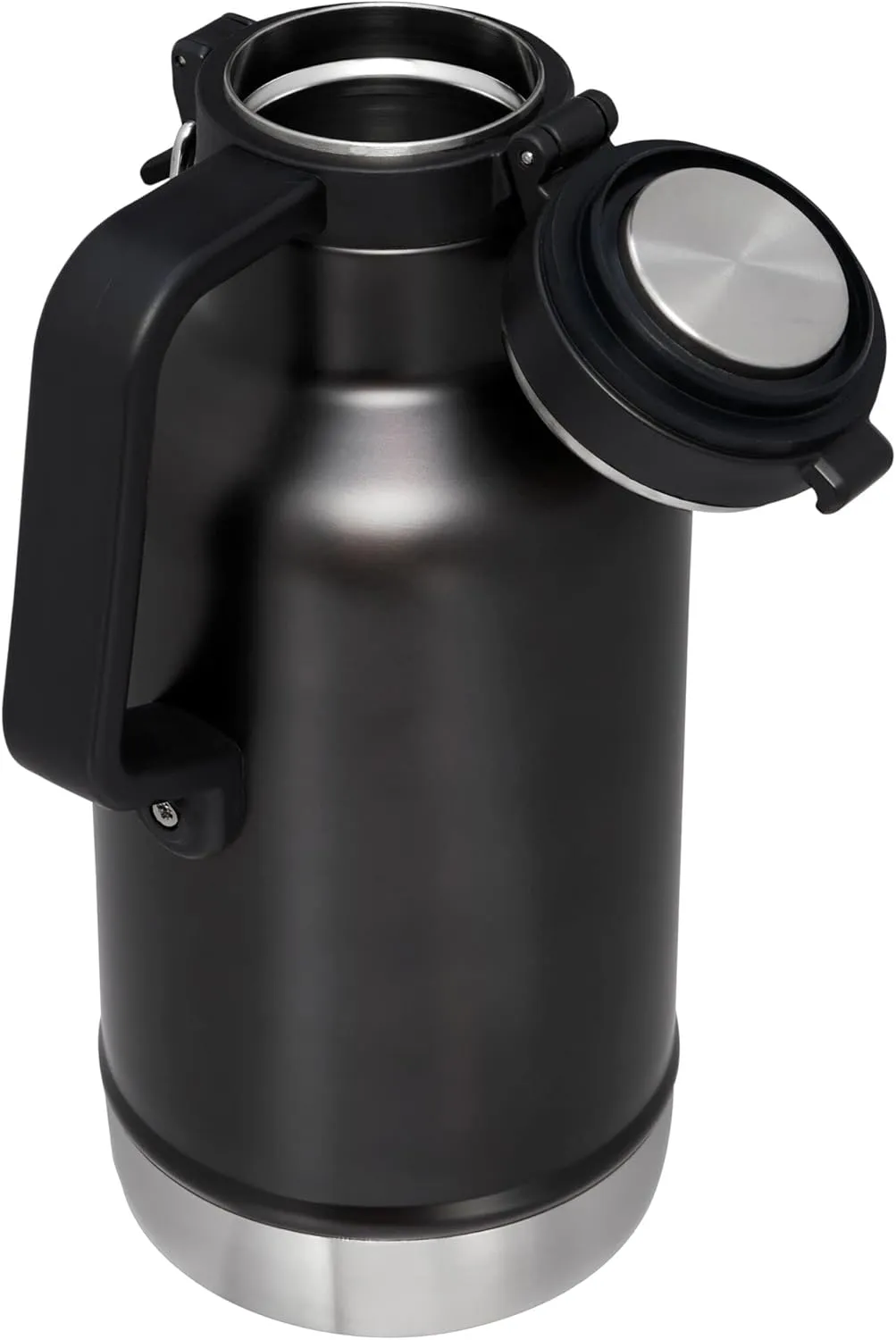 STANLEY Classic Easy-Pour Growler 64 oz | Keeps Beer Cold or Coffee Hot | Leakproof Steel Lined Lid and Easy to Carry Handle | Insulated Stainless Steel | BPA-Free | Charcoal Glow