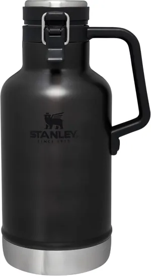 STANLEY Classic Easy-Pour Growler 64 oz | Keeps Beer Cold or Coffee Hot | Leakproof Steel Lined Lid and Easy to Carry Handle | Insulated Stainless Steel | BPA-Free | Charcoal Glow