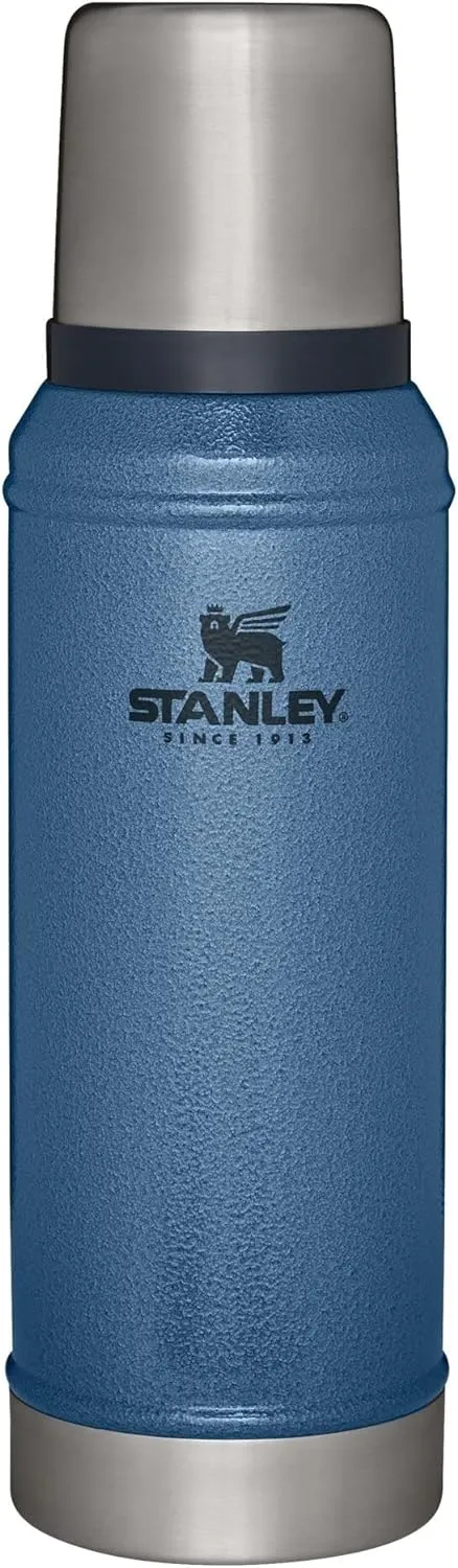 Stanley Classic Legendary Vacuum Bottle 1.0 qt | Wide Mouth with Leakproof Cup Lid | Keep Drinks Hot or Cold | Packable for Travel | Insulated Stainless Steel Thermos | BPA-Free | Hammertone Lake