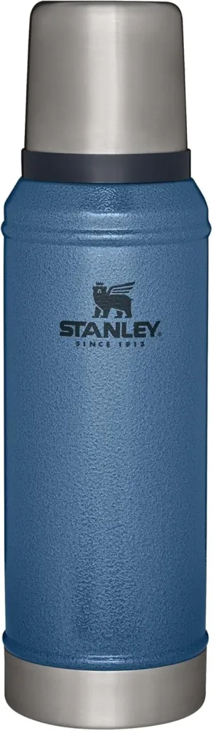Stanley Classic Legendary Vacuum Bottle 1.0 qt | Wide Mouth with Leakproof Cup Lid | Keep Drinks Hot or Cold | Packable for Travel | Insulated Stainless Steel Thermos | BPA-Free | Hammertone Lake