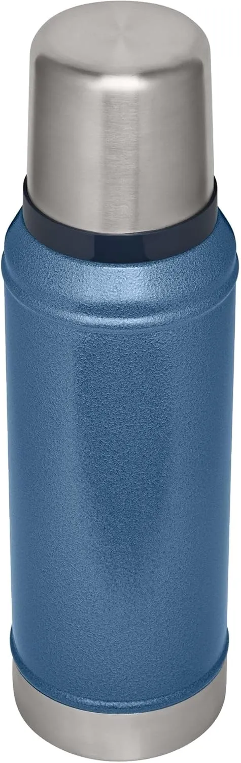 Stanley Classic Legendary Vacuum Bottle 1.0 qt | Wide Mouth with Leakproof Cup Lid | Keep Drinks Hot or Cold | Packable for Travel | Insulated Stainless Steel Thermos | BPA-Free | Hammertone Lake