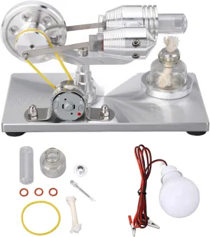 Stirling Engine Kit,Stirling Kit Engine,Stirling Engine Generator Exquisite Stainless Steel Frame for Children's Science Projects