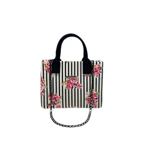 Stripes and Bloom Compact Tote