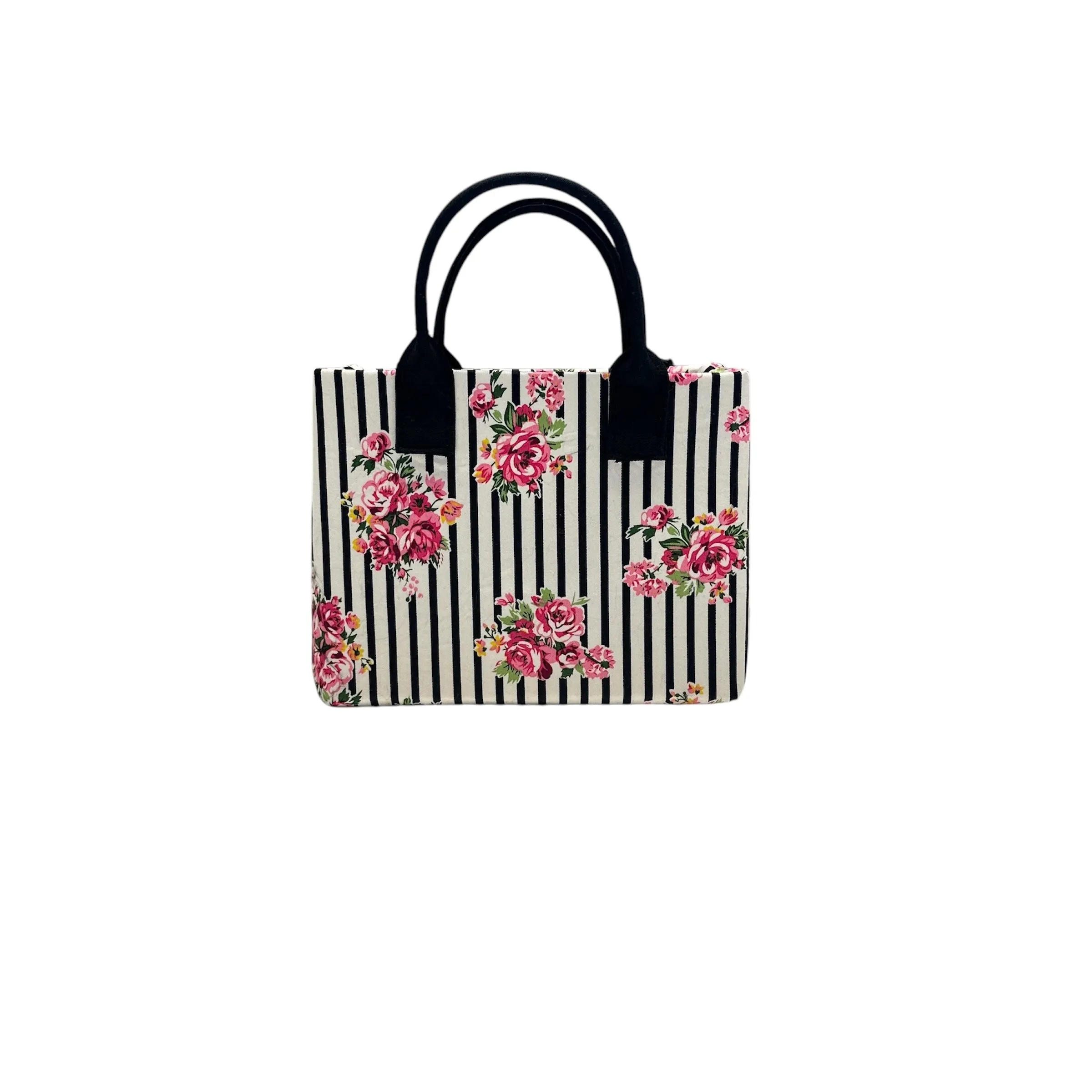 Stripes and Bloom Compact Tote