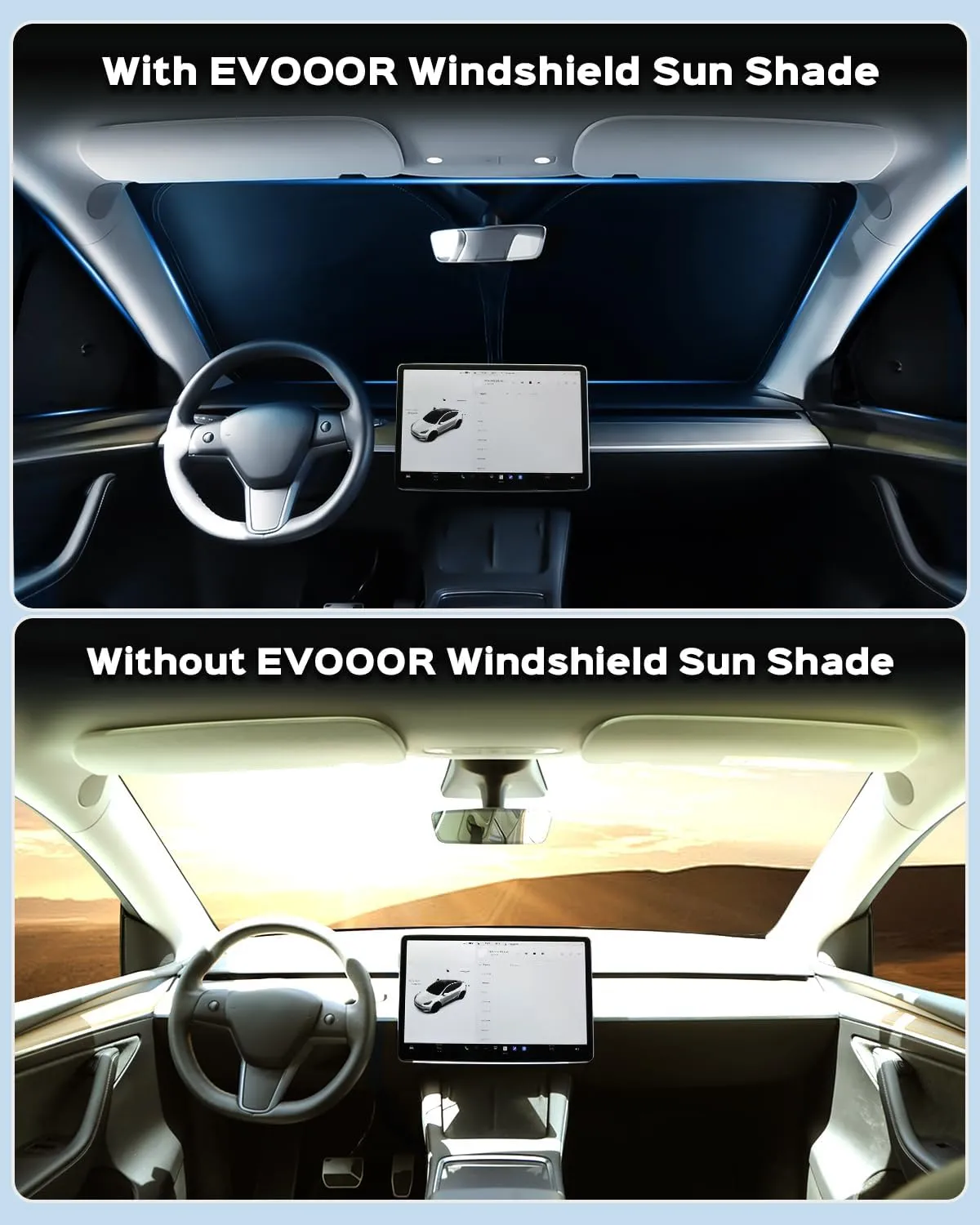 Sun Visor- Privacy and Thermal Insulated Sunshades Curtains for Tesla 3/Y/S/X (Model Y 2025-8pcs)