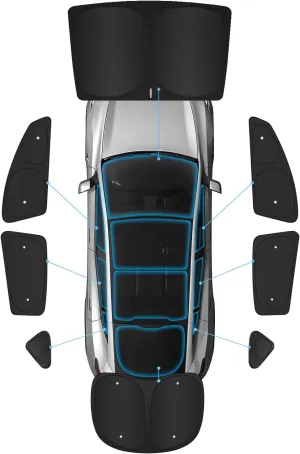 Sun Visor- Privacy and Thermal Insulated Sunshades Curtains for Tesla 3/Y/S/X (Model Y 2025-8pcs)