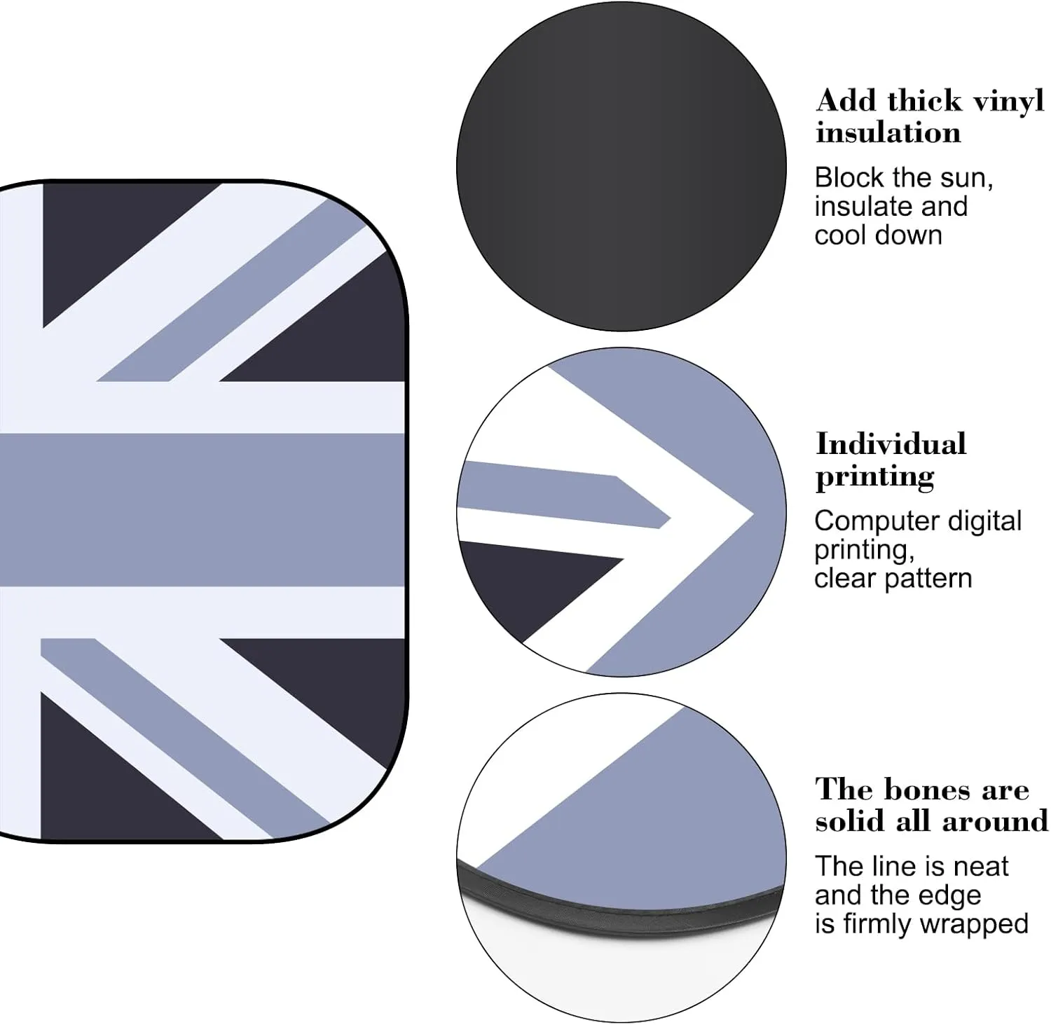 Sunroof Sunshade Sun Shade Roof Cover for Mini r55/r56/r60/f54/f55/f56, Foldable Sunroof Shade Cover, Gray