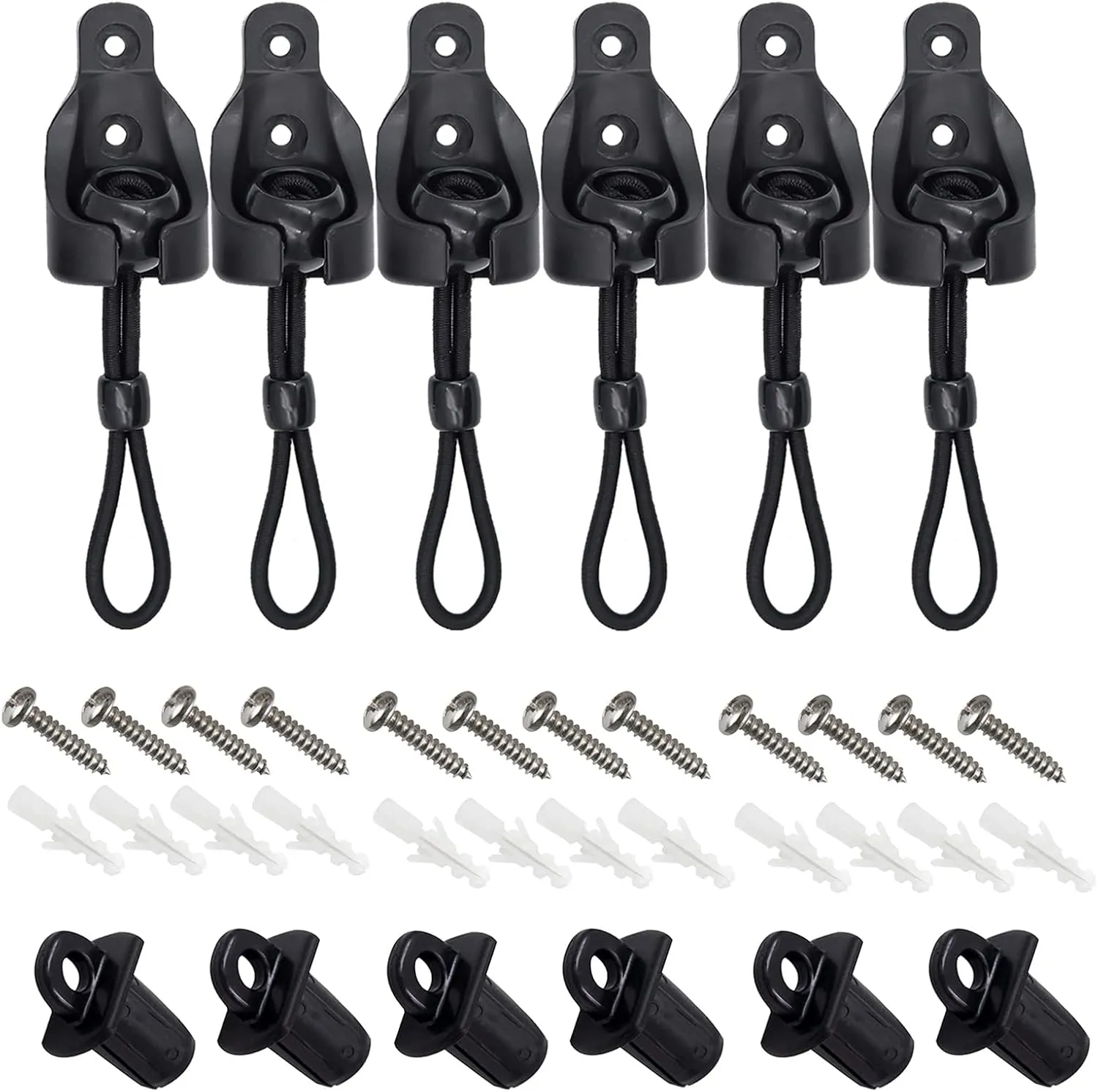 Sunshade Replacement Accessories, Bungee Jumping kit and Cover end 3 Sets, Suitable for Coolaroo External Roller Blinds and Cordless Roller Blinds (Black)