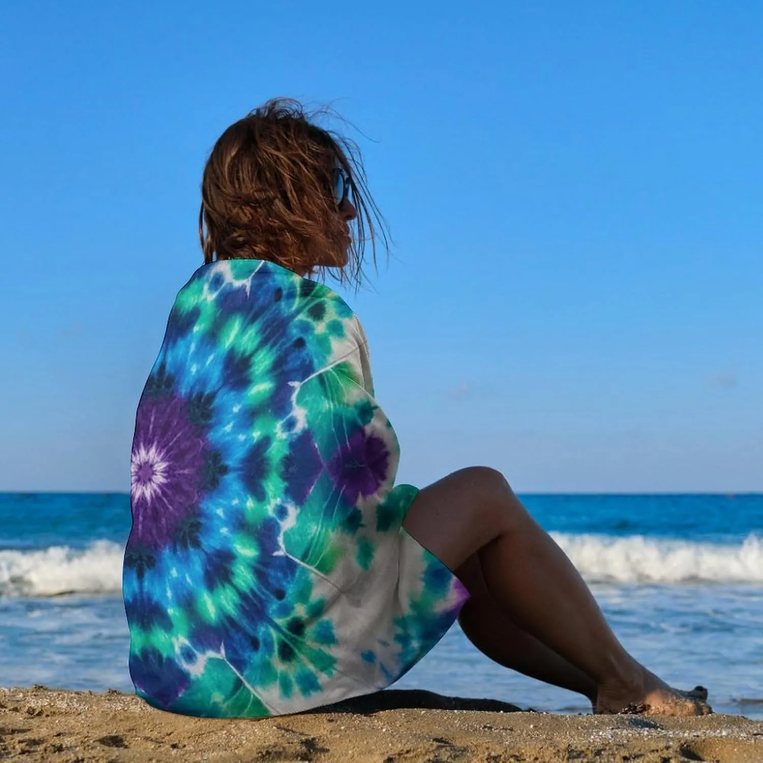 Super Cozy Tie Dye Art Bath Towel for Home, Hotel, Spa, Pool Salon - High Absorbency Large Resort Towel, Machine Washable