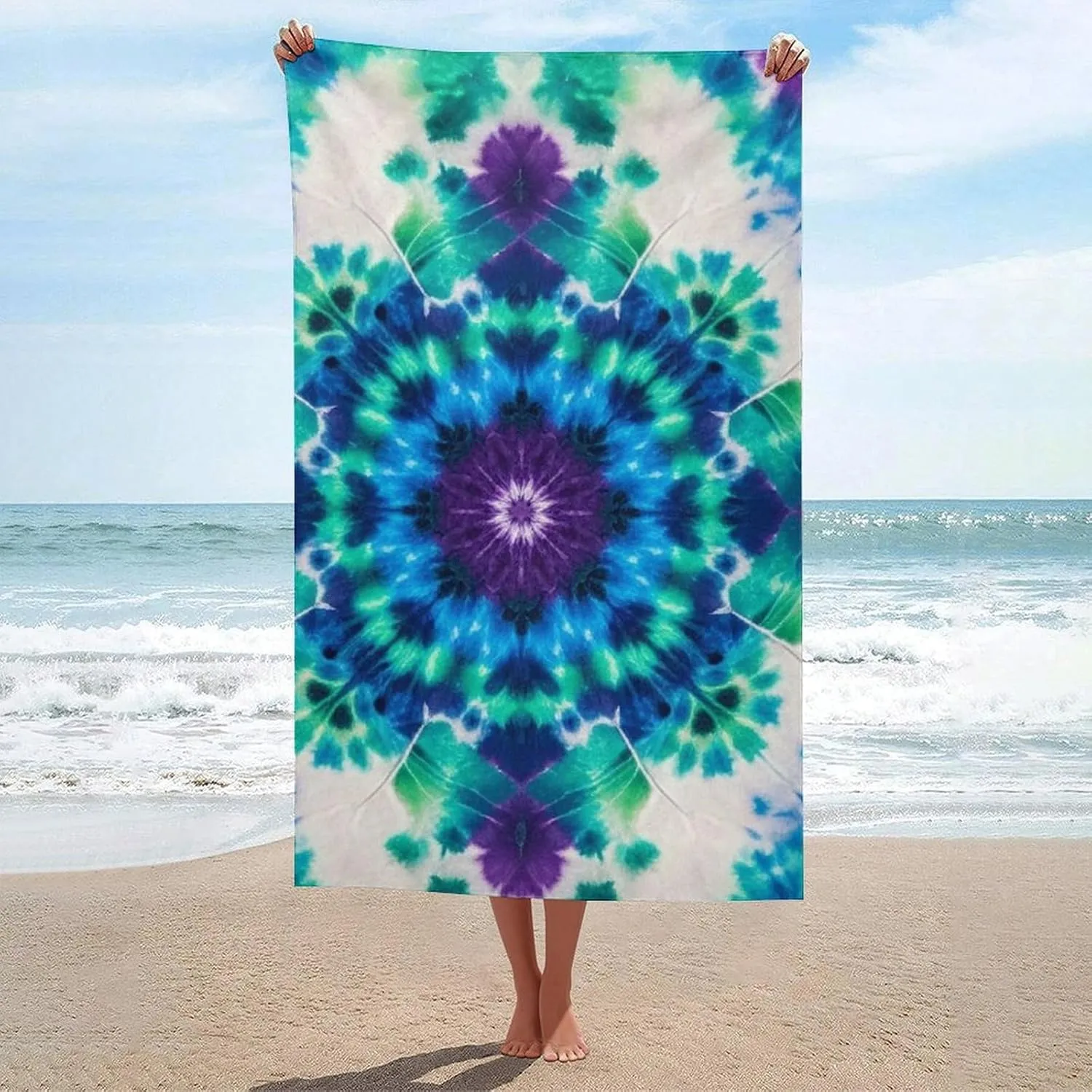 Super Cozy Tie Dye Art Bath Towel for Home, Hotel, Spa, Pool Salon - High Absorbency Large Resort Towel, Machine Washable