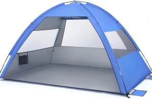 SUPVOX Blue 659C Beach Tent – Portable Sun Shelter with UPF 50  UV Protection, Easy Setup for Family Outdoor Activities, Picnics, and Fishing