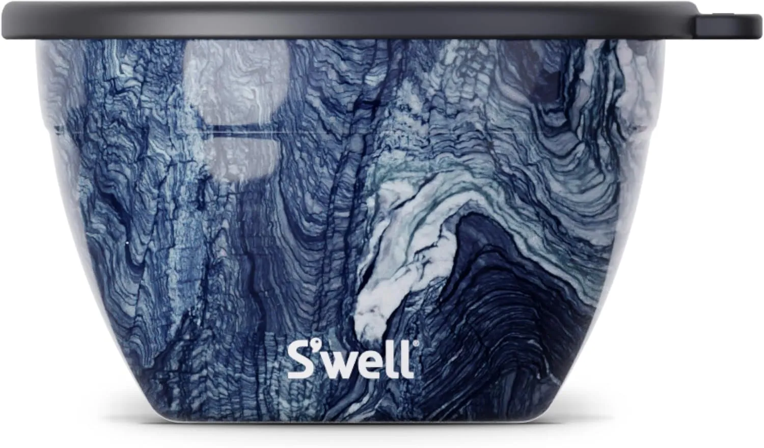 S'well Stainless Steel Salad Bowl Kit - 64oz, Azurite - Comes with 2oz Condiment Container and Removable Tray for Organization - Leak-Proof, Easy to Clean, Dishwasher Safe