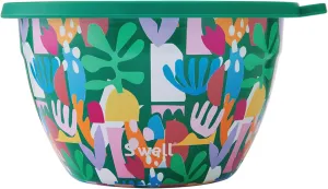 S'well Stainless Steel Salad Bowl Kit 64oz, Paper Cutouts, Comes with 2oz Mini Canister and Removable Tray for Organization, Leakproof, Easy to Clean, Dishwasher Safe