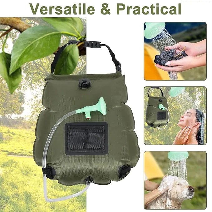 SYITCUN Camping Shower Bag 5 Gallon,1/2/4 Pack Portable Solar Shower Bag,Camping Shower Kit with Hose,On-Off Switchable Head for Beach,Swimming,Travel,Hiking