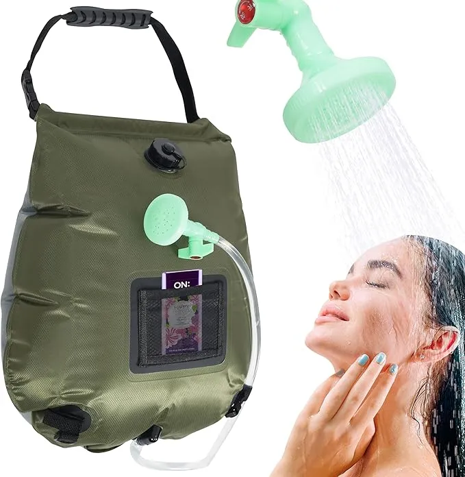 SYITCUN Camping Shower Bag 5 Gallon,1/2/4 Pack Portable Solar Shower Bag,Camping Shower Kit with Hose,On-Off Switchable Head for Beach,Swimming,Travel,Hiking