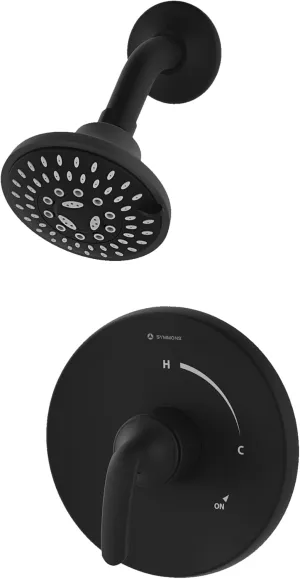 Symmons Elm Single Handle Wall Mount Shower Trim Kit in Matte Black (Valve Not Included)