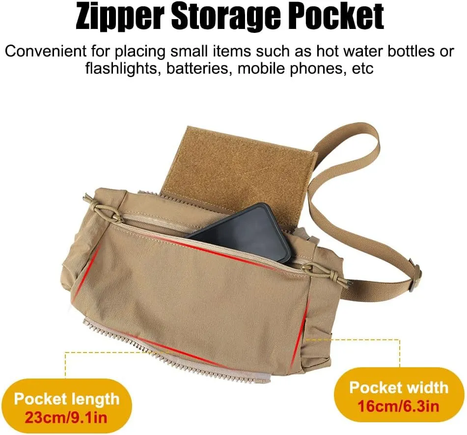 Tactical Hand Warmer, Foldable Hand Warmer Pouch Molle Warmer Bag with Hook&Loop for Outdoor Winter Hunting Camping Hiking Fishing
