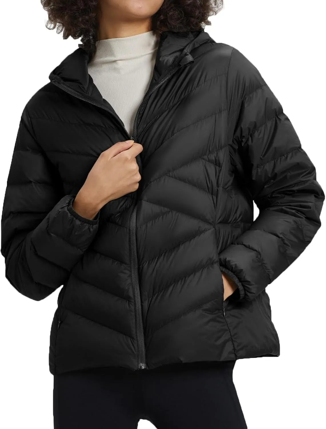 TBMPOY Women's Packable Down Jacket Lightweight Winter Puffer Jacket Hooded Warm Coat Waterproof Quilted Thermal Jackets