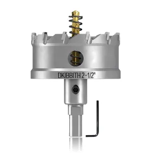 TCT Hole Saw Set, 2-1/2"(64mm) Heavy Duty Tungsten Carbide Tipped Hole Cutters for Stainless Steel Mild Steel Copper Iron Brass Plastic and More, with Titanium-Plated Pilot Drill Bits