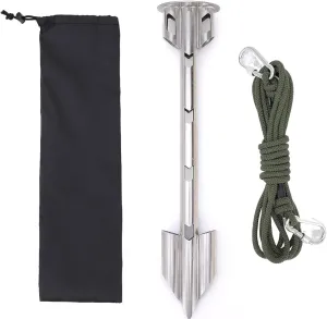 TDZ 17'' Stainless Steel Anchor，Boat Anchor, Kayak Anchor Jet Ski Anchor PWC Anchor Shallow Water Anchor, Sand Anchor for Small Boat Pontoon Canoe Kayak Anchor System Safety Kit