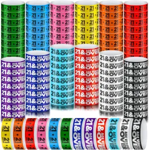 Teling 1200 Pcs over 21 Paper Wristbands Events Wristbands Colored Waterproof Paper Bracelets Lightweight Wrist Bands Identification Supplies(Multi Color)