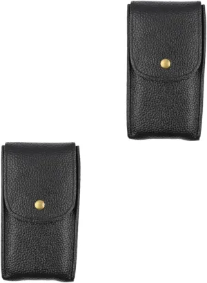 TENDYCOCO 2pcs Leather Watch Bag Watches Automatic Display Lid Holder Pocket Portable Para Car Cable Travel Pouch Wrist Pouch Kit Travel Watch Winder Smartwatch Top Layer Cowhide Black