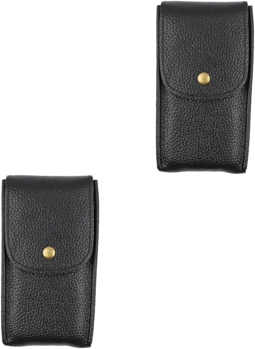 TENDYCOCO 2pcs Leather Watch Bag Watches Automatic Display Lid Holder Pocket Portable Para Car Cable Travel Pouch Wrist Pouch Kit Travel Watch Winder Smartwatch Top Layer Cowhide Black