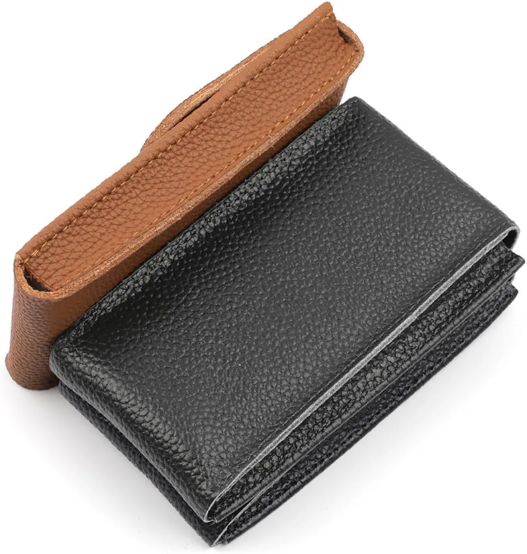 TENDYCOCO 2pcs Leather Watch Bag Watches Automatic Display Lid Holder Pocket Portable Para Car Cable Travel Pouch Wrist Pouch Kit Travel Watch Winder Smartwatch Top Layer Cowhide Black