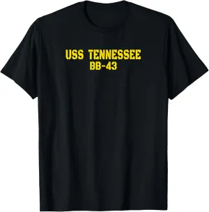 Tennessee BB-43 Battleship Veteran Warship Father Grandpa T-Shirt